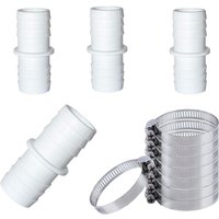 4er-Pack Schlauchanschluss-Set, Pool-Schlauchadapter mit 8 Schlauchschellen, Pool-Anschlussadapter, ø 32 bis 32 mm Schlauchadapter für Schwimmbecken von TONCHEAN