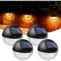 4er Set led Solar Wandleuchten Außen IP65 Wasserdicht Dekoratives warmweißes Licht für Zaun Deck Garten Tür Treppe Terrasse Auffahrt von TONCHEAN