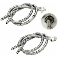 Tonchean - 80cm Lang Wasserhahn Verbinder Kompressionsschlauch flexible Wasserleitung g 3/8 DN6 2 Stück (1 Paar) von TONCHEAN