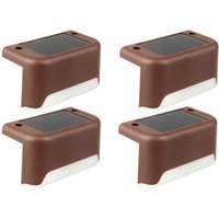8er-Pack wasserdichte Solarleuchten, solarbetriebene Solarleuchten für Treppen, Zäune, Hof, Terrasse und Einfahrt (Braun, Warmweiß) [Energieklasse A] von TONCHEAN