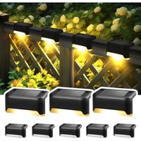 8er-Pack wasserdichte Solarleuchten, solarbetriebene Solarleuchten für Treppen, Zäune, Hof, Terrasse und Gehwege (Schwarz, Warmweiß) [Energieklasse A] von TONCHEAN