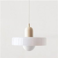 Bunte Pendelleuchte aus der Mitte des Jahrhunderts mit Glasschirm, Vintage-Pendelleuchte, Pendelleuchten aus Eisen und Glas für Schlafzimmer, Bunte Pendelleuchte aus der Mitte des Jahrhunderts mit Glasschirm, Vintage-Pendelleuchte, Pendelleuchten aus Eisen und Glas für Schlafzimmer, von TONCHEAN