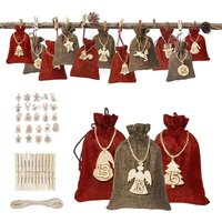 Diy Adventskalender, Weihnachtskalender 2024 zum Befüllen mit Adventszahlen, Holzetikett, Weihnachtsgeschenk, Stoffbeutel für Männer, Frauen, Kinder von TONCHEAN