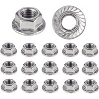 Edelstahlmutter mit gezähntem Flansch M4 Flanschmuttern mit Unterlegscheibe für Schrauben ø 4mm Selbstsichernde Sechskantmuttern din 6923 / iso 4161 von TONCHEAN