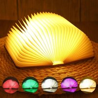 Faltbare LED-Tischlampe aus Holz, 5 Farben, buchförmig, per USB wiederaufladbar, Weihnachtsgeschenkidee, faltbare Magnetlampe für Schlafzimmer und Faltbare LED-Tischlampe aus Holz, 5 Farben, buchförmig, per USB wiederaufladbar, Weihnachtsgeschenkidee, faltbare Magnetlampe für Schlafzimmer und von TONCHEAN