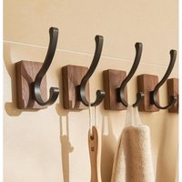 Garderobenständer - Kleiderhaken aus Holz, Wandhaken für Hüte, Schlüssel, Handtücher, Geldbörsen, Dekor für Wohnzimmer, Badezimmer, Schlafzimmer, Garderobenständer - Kleiderhaken aus Holz, Wandhaken für Hüte, Schlüssel, Handtücher, Geldbörsen, Dekor für Wohnzimmer, Badezimmer, Schlafzimmer, von TONCHEAN