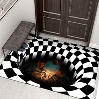 Halloween-Fußmatte, 3D-visuelle Effekte, Willkommens-Fußmatte für Eingangsdekorationen, gruseliger Clown im Käfig, Halloween-Dekorationen, Halloween-Fußmatte, 3D-visuelle Effekte, Willkommens-Fußmatte für Eingangsdekorationen, gruseliger Clown im Käfig, Halloween-Dekorationen, von TONCHEAN