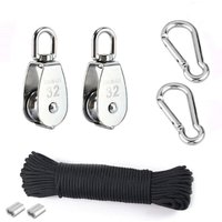 Heberolle, 2 Stück 32 mm 304 Edelstahlrolle, 2 Stück M32 Einzelrolle, für Seile und Kabel, mit 8 mm Kletterseil, 20 m von TONCHEAN