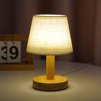 LED-Nachtlicht aus Holz mit Leinenschirm für Schlafzimmer und Wohnzimmer LED-Nachtlicht aus Holz mit Leinenschirm für Schlafzimmer und Wohnzimmer von TONCHEAN