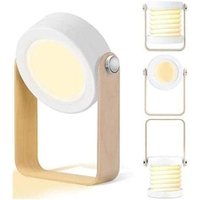 LED Tischlampe Nachttischlampe Nachtlicht Vintage Laterne Dimmbar Tragbare Faltbare Nachtlampe Campinglampe für Schlafzimmer Wohnzimmer Camping von TONCHEAN
