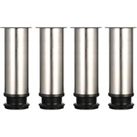 Tonchean - Möbelbeine 4er Set Ausgewählte Möbelbeine Verstellbare Küchenbeine ø 50 mm / Höhe 150 mm Runde Edelstahl Metall Sofabeine Tischbeine von TONCHEAN