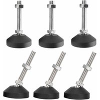 Möbelbeine - 6er-Pack universell verstellbare Silikonfüße D50 × M8 × 50 Nylon-Gelenk-Drehsockel-Gleitpads mit M8-Gewinde für Tischbeine von TONCHEAN