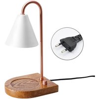 Nachtlicht mit Holzsockel, flammenlose Aromalampe, mit einstellbarer Helligkeit, weiß von TONCHEAN