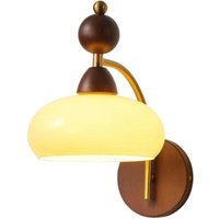Nussbaum Wandleuchte, Moderne Vintage Wandleuchte mit Glasschirm, Holz Badezimmerlampe für Schlafzimmer, Nachttisch, Wohnzimmer, Innen Nussbaum Wandleuchte, Moderne Vintage Wandleuchte mit Glasschirm, Holz Badezimmerlampe für Schlafzimmer, Nachttisch, Wohnzimmer, Innen von TONCHEAN