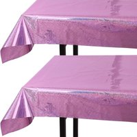 Party-Tischdecke, 2 Stück, 137 x 274 cm, bunte Plastik-Tischdecke, wasserdichte rechteckige Einweg-Geburtstagstischdecke für Party-Tischdecke, 2 Stück, 137 x 274 cm, bunte Plastik-Tischdecke, wasserdichte rechteckige Einweg-Geburtstagstischdecke für von TONCHEAN
