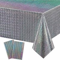 Party-Tischdecke, 2 Stück, 137 x 274 cm, bunte Plastik-Tischdecke, wasserdichte rechteckige Einweg-Geburtstagstischdecke für Party-Tischdecke, 2 Stück, 137 x 274 cm, bunte Plastik-Tischdecke, wasserdichte rechteckige Einweg-Geburtstagstischdecke für von TONCHEAN