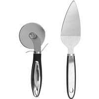 Pizzaschneider Set 2-teilig/Set, Pizzaspatel aus Edelstahl, Pizzaspatel aus Edelstahl mit Rutschfestem Griff zum Backen von selbstgemachter Pizza, von TONCHEAN