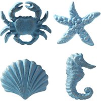 Schubladengriff aus Gusseisen im Retro-Marine-Stil – Küchenschrank, Sideboard, Computer-Hardware – Seepferdchen Seestern Krabbe Jakobsmuschel-Muster von TONCHEAN