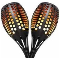 Solar-Fackellichter für den Außenbereich, Gartendekoration, wasserdicht, 96 LEDs, Solar-Flammenlampe, IP65 wasserdicht (2 Stück) von TONCHEAN