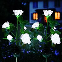 Solar-Gartenleuchten für draußen, LED-Solar-Rosenlichter mit größerer Blüte und großem Solarpanel, wasserdichte Gartendekoration für draußen, Hof, von TONCHEAN