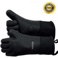 2er-Pack) Premium-Ofenhandschuhe bis 350 °f – Extrem hitzebeständige Grillhandschuhe aus Silikon, BBQ-Handschuhe zum Kochen, Grillen, extra lange von TONCHEAN