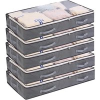 Tonchean - 5er-Pack Aufbewahrungstaschen für unter das Bett, faltbare Kleidersäcke, Aufbewahrungsbehälter mit großem Fassungsvermögen von 75 l, mit von TONCHEAN