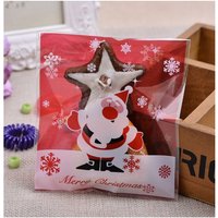 Tonchean - Andere Weihnachtsdekorationen, 100 Stück 10x10 Weihnachts-Selbstklebe-Verpackungsbeutel Weihnachtsbeutel Bonbonbeutel Handgemachte von TONCHEAN