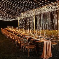 Lichterkette für draußen, 6 x 3 m, 600 LED-Lichtervorhang, 8 Modi, wasserdichte elektrische Weihnachtslichterkette, Lichterkette für Fenster (warme Lichterkette für draußen, 6 x 3 m, 600 LED-Lichtervorhang, 8 Modi, wasserdichte elektrische Weihnachtslichterkette, Lichterkette für Fenster (warme von TONCHEAN