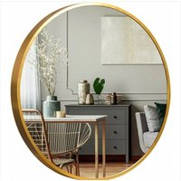 Tonchean - Runder Wandspiegel mit Rahmen aus Aluminiumlegierung - 60 cm goldener feuchtigkeitsbeständiger Spiegel von TONCHEAN