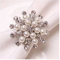 Set mit 6 Serviettenringen mit Strass-Perlen für Hochzeitsfeiern von TONCHEAN