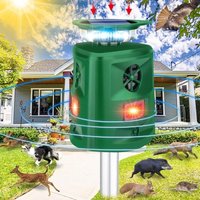 Solar-Tierabwehr - 360° Ultraschall-Schädlingsabwehr für den Außenbereich - mit Bewegungsmelder und Blinklichtern - Abwehrmittel für Hunde, Füchse, von TONCHEAN