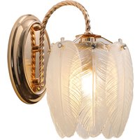 Wandleuchten aus Glasfedern – Französische leichte Luxus-Wandlampe – Dimmbare Wandleuchten am Nachttisch im Schlafzimmer – Hintergrundwanddekoration von TONCHEAN
