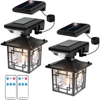 Vintage Solar Wandleuchte Außen, 2er Pack, Solar Bewegungsmelder Außenleuchte, IP65 wasserdichte Gartenleuchte, Leistungsstarke Außenwandlampe von TONCHEAN