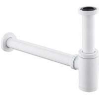 Tonchean - Waschtisch-Siphon Universal Design-Siphon für Waschtisch und Spüle - Weiß - Mit Reinigungsöffnung - Design-Siphon - Röhren-Siphon von TONCHEAN
