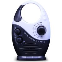 Wasserdichtes Duschradio, tragbares Mini-AM-FM-Duschradio mit einstellbarer Lautstärke, Radio mit Griff oben, geeignet für Dusche/Nachttisch/Garage, von TONCHEAN