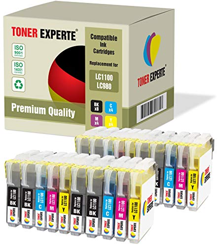 TONER EXPERTE 20 XL LC1100 LC980 Druckerpatronen kompatibel für DCP-145C 165C 195C 197C 375CW 385C 395CN 585CW 6690CW MFC-250C 290C 490CW 5490CN 5890CN 5895CW 6490CW 790CW 990CW J615W von TONER EXPERTE