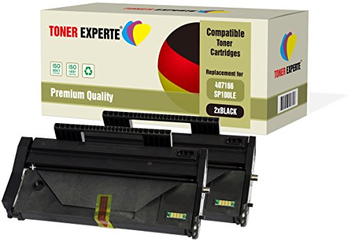 TONER EXPERTE 2er-Pack Premium Toner kompatibel zu 407166 für Ricoh SP 100LE, SP 100, SP 100e, SP 100SF, SP 100SFe, SP 100SU, SP 100SUe, SP 110, SP 112, SP 112e, SP 112SF, SP 112SU, SP 112SUe von TONER EXPERTE