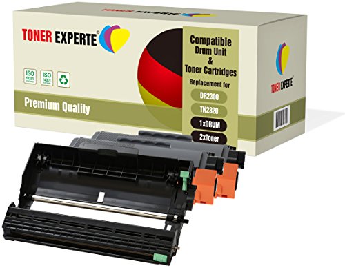 TONER EXPERTE 3-er Pack Trommel & 2 Toner kompatibel zu DR2300 TN2320 für Brother HL-L2300D HL-L2340DW HL-L2360DN HL-L2365DW DCP-L2500D DCP-L2520DW DCP-L2540DN MFC-L2700DW MFC-L2720DW MFC-L2740DW von TONER EXPERTE