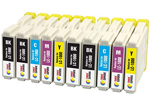 TONER EXPERTE LC1000 10 XL Druckerpatronen kompatibel für DCP-130C DCP-135C DCP-150C DCP-330C DCP-350C DCP-357C DCP-540CN DCP-560CN DCP-770CW FAX-1360 FAX-1460 FAX-2840 | hohe Kapazität von TONER EXPERTE