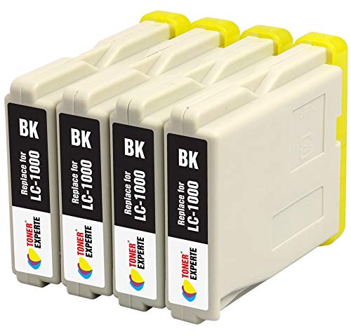 TONER EXPERTE LC1000 4 Schwarz Druckerpatronen kompatibel für DCP-130C DCP-135C DCP-150C DCP-330C DCP-350C DCP-357C DCP-540CN DCP-560CN DCP-770CW FAX-1360 FAX-1460 FAX-2840 | hohe Kapazität von TONER EXPERTE