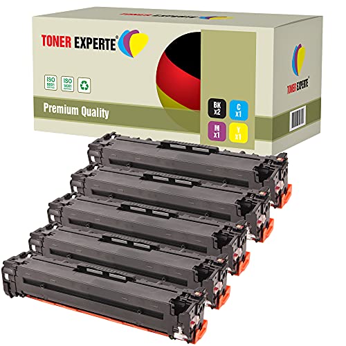 TONER EXPERTE® 5 Toner kompatibel zu CF210X CF211A CF212A CF213A für Laserjet Pro 200 Color MFP M276nw M276n M251nw M251n (Schwarz: 2400 & Cyan, Magenta, Gelb: 1800 Seiten) von TONER EXPERTE