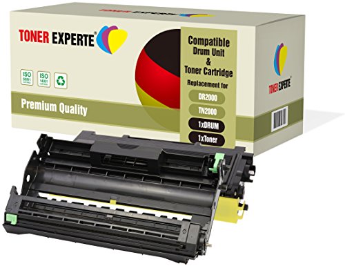 TONER EXPERTE 2-er Pack Trommel & Toner kompatibel zu DR2000 TN2000 für Brother DCP-7010 DCP-7020 DCP-7025 HL-2030 HL-2032 HL-2040 HL-2050 HL-2070 MFC-7420 MFC-7820 MFC-7820N FAX-2820 FAX-2920 von TONER EXPERTE
