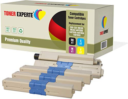 TONER EXPERTE 4er Set Premium Toner kompatibel zu 44973536 44973535 44973534 44973533 für Oki C301 C301dn C321 C321dn MC332dn MC342dn MC342dnw MC342dw MC342w von TONER EXPERTE
