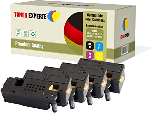 TONER EXPERTE 4er Set Premium Toner kompatibel zu 593-11130 593-11129 593-11128 593-11131 für Dell C1660, C1660W, C1660CN, C1660CNW von TONER EXPERTE