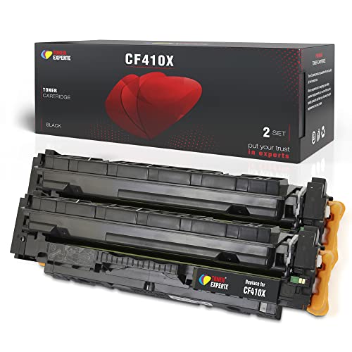 TONER EXPERTE Kompatibel für HP 410A 410X Schwarz Tonerkartusche Ersatz für CF410A CF410X für Color Laserjet Pro M477fdw M477fdn M452dn M452nw MFP M377dw M477fnw Druckerpatronen 2er-Pack von TONER EXPERTE