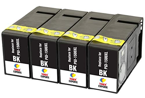 TONER EXPERTE PGI-1500XL PGI-1500XLBK 4 Schwarz Druckerpatronen kompatibel für MAXIFY MB2350 MB2750 MB2755 MB2050 MB2150 MB2155 9182B001 | hohe Kapazität (1200 Seiten) von TONER EXPERTE