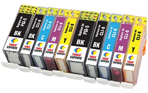 TONER EXPERTE PGI-5 CLI-8 10 XL Druckerpatronen kompatibel für PIXMA iP4200 iP4300 iP4500 iP5200 iP5200R iP5300 MP500 MP600 MP600R MP610 MP800 MP800R MP810 MP830 MX850 | hohe Kapazität von TONER EXPERTE