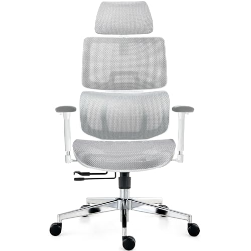 TONFARY Ergonomischer Bürostuhl, Hoher Rücken Netz Schreibtischstuhl mit Lendenwirbelstütze, Neigbarer Gaming-Stuhl Verstellbare 3D Armlehne Kopfstütze, Großer und hoher Drehbarer Computerstuhl, 150KG von TONFARY