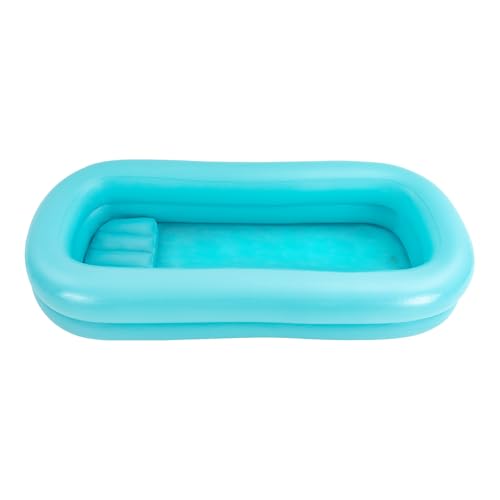 TONFEION Faltbare Badewanne, 130W Aufblasbare Badewanne für Erwachsene, Tragbare Duschbadewanne mit Rückenlehne, Badewanne für Behinderte/ältere Menschen/bettlägerig (Blue) von TONFEION