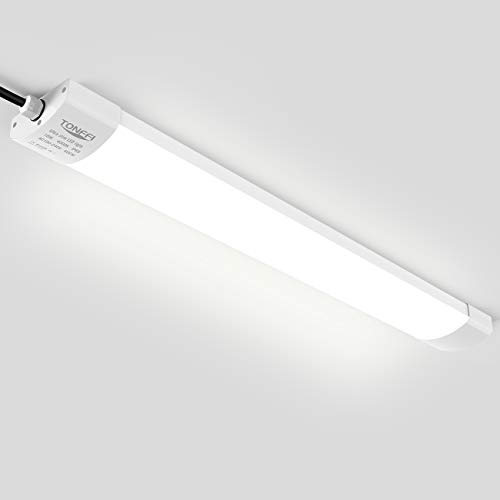 TONFFI 10er LED Feuchtraumleuchte Deckenleuchte 60cm 18W für Garage Keller Bad Werkstatt Feuchtraum Warenhaus, LED Wannenleuchte Feuchtraumlampe Röhre, Wasserdicht IP65 Neutralweiß 4000K-4500K von TONFFI